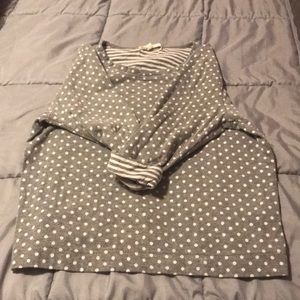 Grey polka dot blouse, size XL